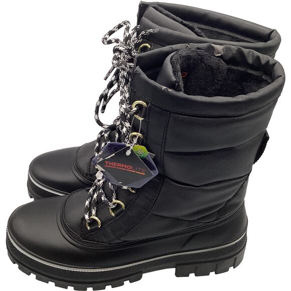 Alpine Design Women's Willow Quilted 200G Snow Boots Black Size 8 - Picture 4 of 9